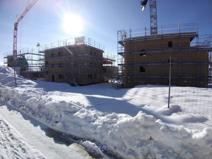 Überbauung Waldegg in Alterswil, Haus 1-3 Rohbau im Februar 2019