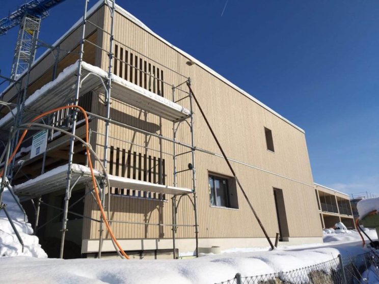 Überbauung Waldegg in Alterswil, Haus 5 Seitenansicht im Februar 2019